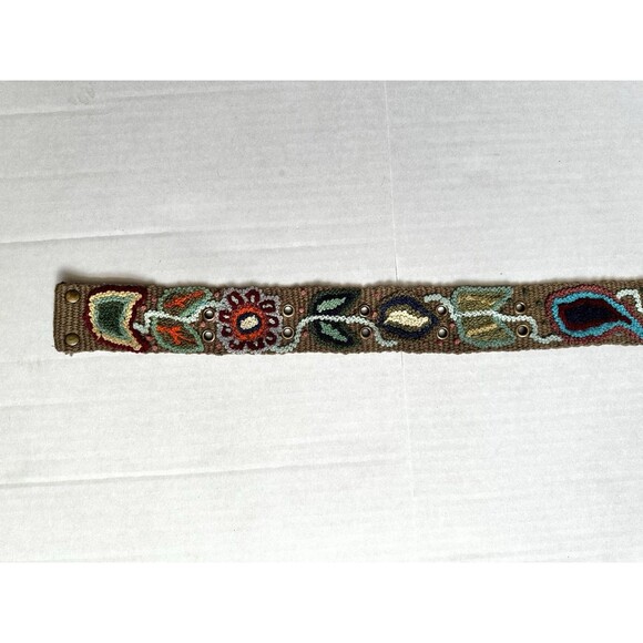 Pistil 100% Wool Embroidered Boho Belt Women's 1.75” Size M Adjustable Floral - Picture 7 of 10
